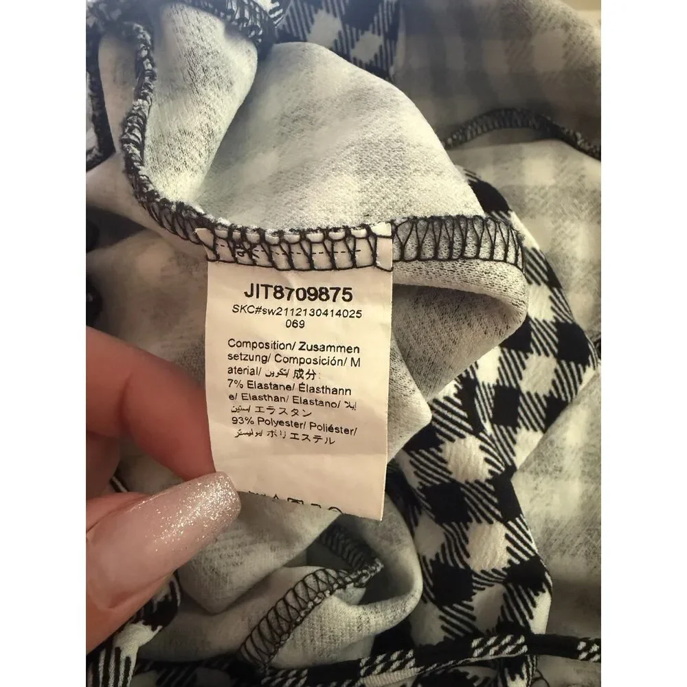 Shein black and white gingham ruffle romper. Size large